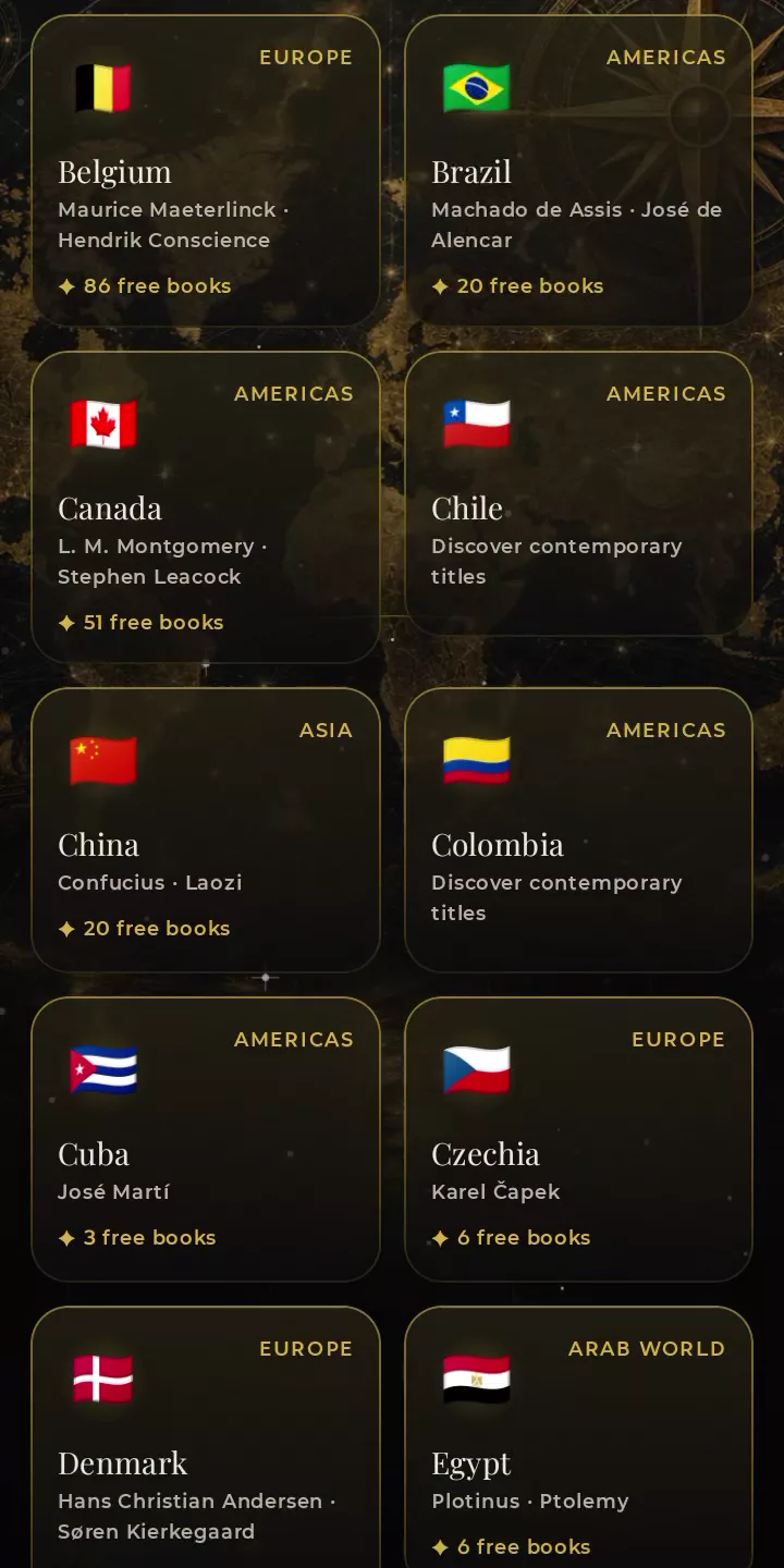 LIBRΛ World library screen: literature from 58 countries in every region of the world
